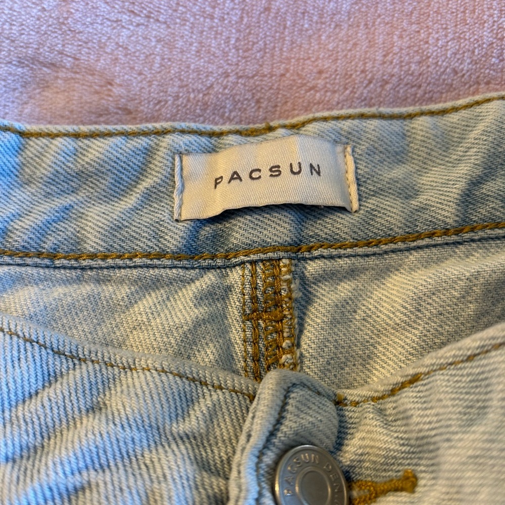 Pacsun Pacific Sunwear light wash low rise baggy distressed jean size 29 - Picture 4 of 10
